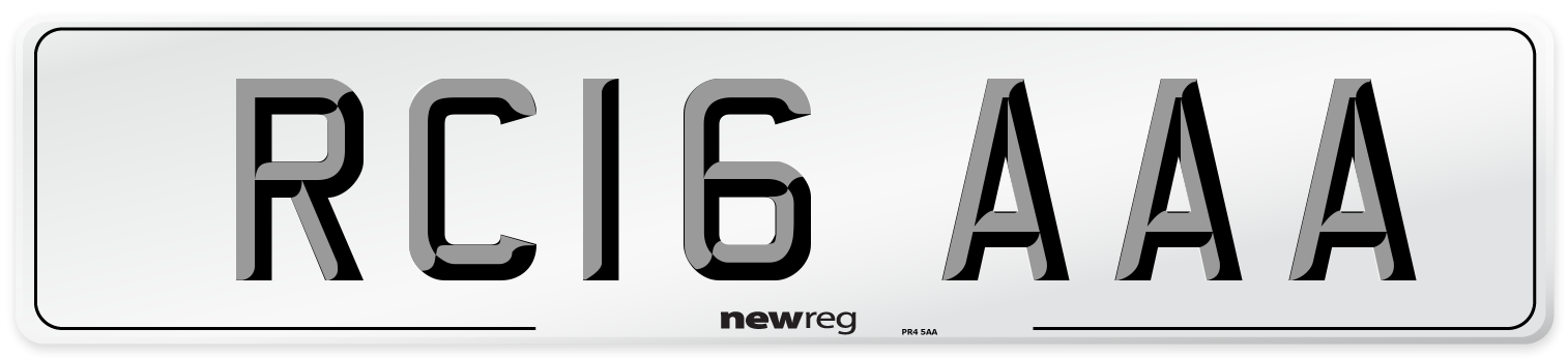 RC16 AAA Number Plate from New Reg
